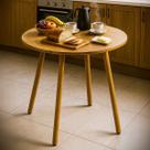 Mesa de Cozinha Redonda 80cm Copa Resistente Pés Madeira Maciça