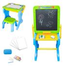 Mesa de Desenho Infantil 2 em 1 Lousa Multifuncional Educativa Com Banquinho