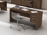 Mesa de Escritório 155 cm com 3 Gavetas - Nogal