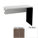 Mesa de Escritório Complemento 90 x 45 cm Pé Painel PE25 em MDP Cor Walnut e Base Branca Mesa de Escritório Complemento 90 x 45 cm Pé Painel PE25 em MDP Cor Walnut e Base Branca