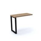 Mesa de Escritório Complemento 90 x 45 cm Pé Tubular PE40 em MDP Cor Noce Naturalle Base Preta