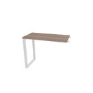 Mesa de Escritório Complemento Pé Tubular PE25 em MDP 90 x 45 cm Cor Noce Naturalle e Base Branca