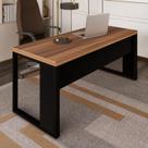 Mesa de Escritório Diretor com Tampo 170cm Preto e Marrom Yescasa