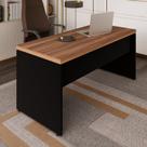 Mesa de Escritório Diretor para Trabalho 170cm Marrom e Preto Yescasa