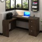 Mesa de Escritório em L 3 Gavetas ME4101 Tecno Mobili - Rústico