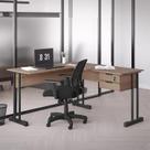 Mesa de Escritório em L Ethos Estilo Industrial 2 Gavetas com Chave Escrivaninha de Canto Home Office