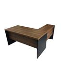Mesa de escritório em L (Mesa 1,70m+auxiliar) s/gavetas MARANELLO Nogal/preto - 1349 Mesa de escritório em L (Mesa 1,70m+auxiliar) s/gavetas MARANELLO Nogal/preto - 1349