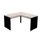 Mesa de Escritório em L Pé Painel PE25 em MDP 145 x 145 x 60 cm Cor Nogueira CasaBlanca e Base Preta