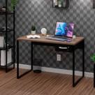 Mesa De Escritório Escrivaninha 1 Gaveta 100cm Industrial Nogal