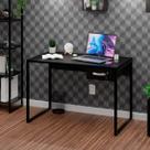 Mesa De Escritório Escrivaninha 1 Gaveta 100cm Industrial Preto