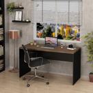 Mesa De Escritório Escrivaninha Tampo 140cm Nogal