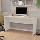 Mesa de Escritório Escrivaninha Tampo 160cm Carvalho E Branco Mesa de Escritório Escrivaninha Tampo 160cm Carvalho E Branco