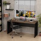 Mesa De Escritório Escrivaninha Tampo 160cm Nogal Mesa De Escritório Escrivaninha Tampo 160cm Nogal
