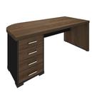 Mesa de Escritório Executiva 4 GV Lado Esquerdo Marrom e Preta
