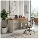 Mesa de Escritório Executiva Reta com Gavetas - 1,50m x 0,60m (Tampo 40mm) - Nogal Sevilha / Champanhe - 34318