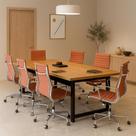 Mesa De Escritório Industrial Estrutura de Ferro 190Cm Sala de Reunião Grande
