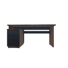 Mesa de Escritório LN40 1,80 x 0,70 com 3 Gavetas Nogal com Preto