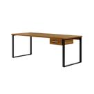 Mesa de Escritório Málaga 1 GV Nogal e Preta 190 cm