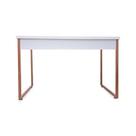 Mesa de Escritório Office Estilo Industrial JD Bella arte Branco com pés cobre