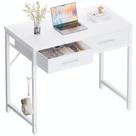 Mesa de Escritório Pamray 80x40x78 cm com 2 Gavetas de Tecido Branca