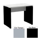 Mesa de Escritório Pé Painel PE25 em MDP 134 x 60 cm Cinza com Base Preta Mesa de Escritório Pé Painel PE25 em MDP 134 x 60 cm Cinza com Base Preta