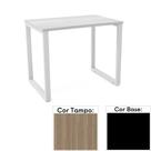 Mesa de Escritório Pé Tubular PE25 em MDP 90 x 45 cm Cor Noce Naturalle e Base Preta