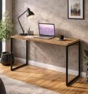 Mesa de Escritório Studio 120cm Industrial Carvalho E Preto