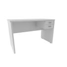 Mesa de Escritório Treviso 1,25 x 0,60 com 2 Gavetas Branco