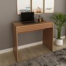 Mesa de Estudo com Gaveta Ripado 90x74cm ME4173 Amêndoa