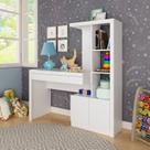 Mesa de Estudos Infantil 122,5x138x46, Lucca 1 Gaveta 122,5cm Branco