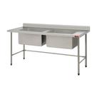 Mesa de Inox 1,50 X 0,70 com Pia 2 Cubas Centrais 0,60 X 0,50 X 0,35 Sulfisa