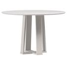 Mesa de Jantar 120 cm Isabela com Vidro Off White New Ceval