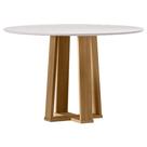 Mesa De Jantar 120 Cm Isabela Com Vidro Ype Off White - New Ceval Mesa De Jantar 120 Cm Isabela Com Vidro Ype Off White - New Ceval