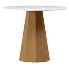 Mesa de Jantar 120x120 cm Isis com Vidro Ype Off White New Ceval