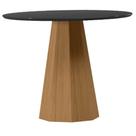 Mesa De Jantar 120x120 Cm Isis Com Vidro Ype Preto - New Ceval