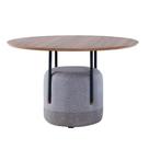 Mesa de Jantar 1,2m Redonda Metal Base Estofada Tampo MDF