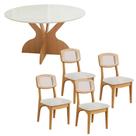 Mesa de Jantar 135cm c/ 4 Cadeiras Dalla Costa 100% MDF