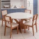 Mesa de Jantar 1,35m com 4 Cadeiras Dalla Costa 100% MDF Mesa de Jantar 1,35m com 4 Cadeiras Dalla Costa 100% MDF