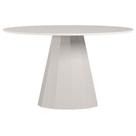 Mesa De Jantar 135x135 Cm Isis Com Vidro Off White - New Ceval