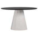 Mesa De Jantar 135x135 Cm Isis Com Vidro Off White Preto New Ceval