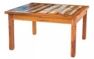 Mesa de Jantar 1,5 x 1,5m Madeira de Demolição Peroba Rosa com Patina.