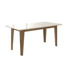 Mesa de Jantar 160cm com Vidro Liz Poliman Móveis