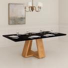 Mesa de Jantar 160x80 Com Tampo de Vidro Temperado Pés Moderno Sala de Estar Cozinha Área Gourmet