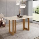 Mesa de Jantar 160x90cm Tampo Vidro/MDF Canto Reto Yara Mesa de Jantar 160x90cm Tampo Vidro/MDF Canto Reto Yara