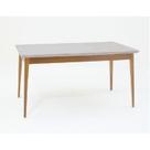 Mesa de Jantar 180cm Tampo em Vidro/MDF Onix Branco/Mel/Off White