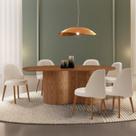Mesa de Jantar 180cm X 80cm Madeira Tampo Laminado Orgânico com 6 Cadeiras Ester