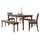 Mesa de Jantar 2 Bancos 2 Cadeiras Rubi Madeira Macica Taeda Festra Mesa de Jantar 2 Bancos 2 Cadeiras Rubi Madeira Macica Taeda Festra