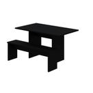 Mesa de Jantar 200x80x74cm 2,5cm com 1 Banco Essence Preto