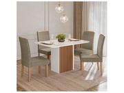Mesa de Jantar 4 Cadeiras 4 Lugares Retangular Mel e Off White Sonetto Móveis Cris Mesa de Jantar 4 Cadeiras 4 Lugares Retangular Mel e Off White Sonetto Móveis Cris