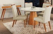 Mesa de jantar + 4 Cadeiras Itália tampo Redondo 120 cm Bege